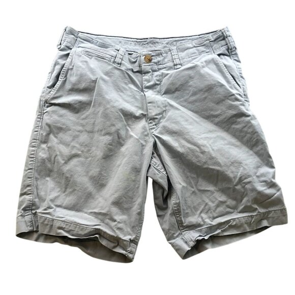 American Eagle Mens Shorts Size 33 Relaxed Classic Chino Casual Flat Front Gray - Picture 1 of 13